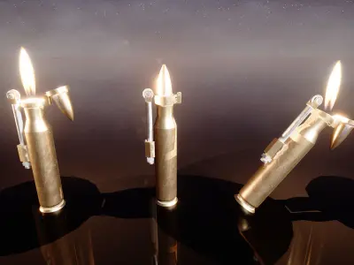 Lighters And Matches 10 Variations Low-poly 3D model