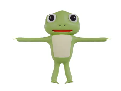 3D model of a cartoon frog 3D model