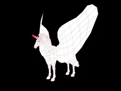 Winged Horse Pegasus 3D Model   Low-poly 3D model