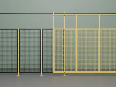 Sliding Doors Industrial 001 3d model 3D model