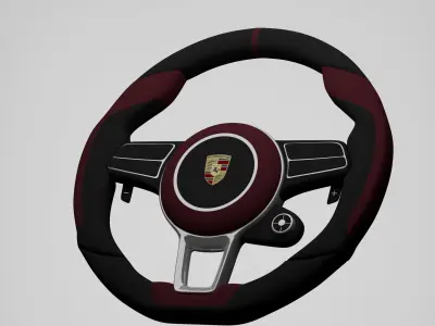 Luxury Steering Wheel Low-poly 3D model