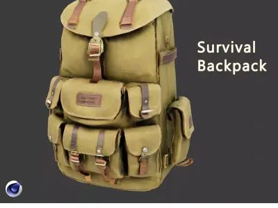 Survival Backpack Free low-poly 3D model