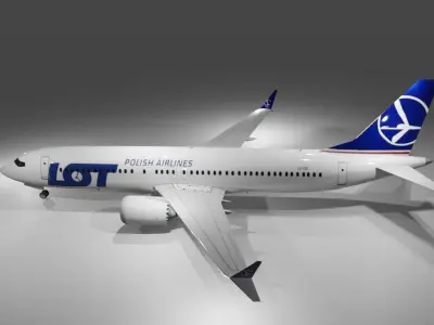 LOT Polish Airlines Boeing 737 MAX 8 3D Model  Low-poly 3D model
