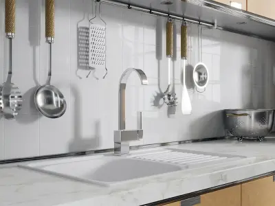  Rounded Modern Stainless Steel Kitchen Tap Model 