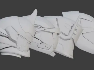 SciFi Helmet Base Mesh Pack 1 3D model