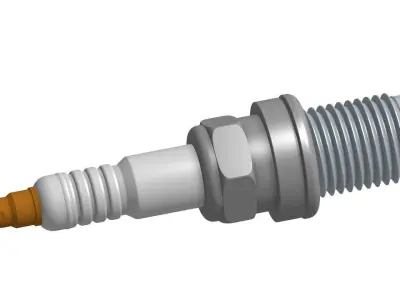 Automobile spark plug - detailed 3D model