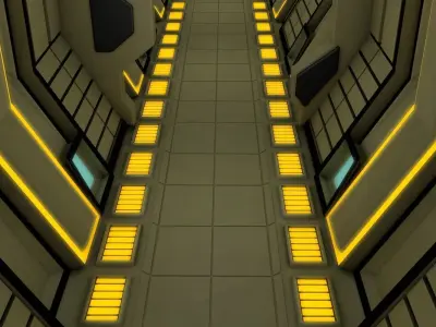Sci Fi Corridor Free 3D model