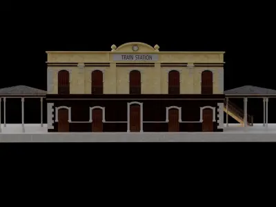 Colonial Metro Train Station and Waiting Area 3D model