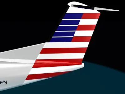 American Airlines dash 8-300 3D model