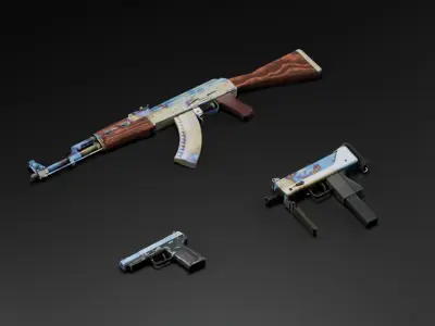 CS2 Case Hardened Collection 3D model
