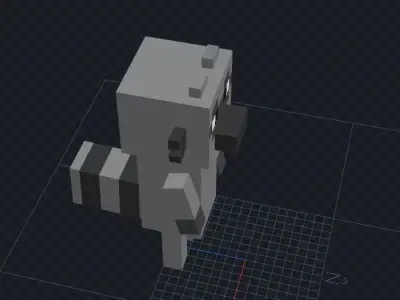 Low Poly Raccoon Character Low-poly 3D model