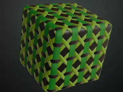 Green Plastic Weave Cane Strapping Outdoor PBR Material Seamless Texture