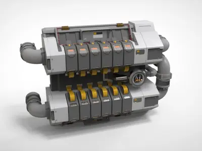 sci-fi Architecture kitbash 48 3D model