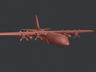 Lockheed C-130 Hercules US Military Transport Aircraft Low-poly 3D model