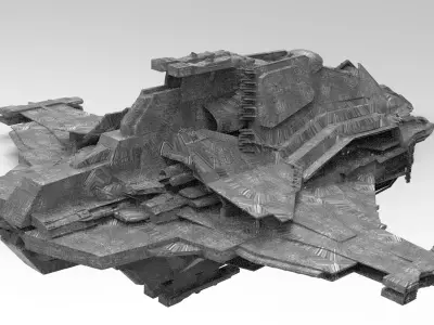 Sci-Fi Stealth Ship 1 3D model