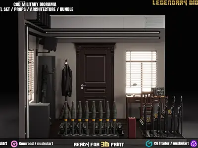 COD - Military Room - Collectible 3D Printing Diorama Stl Pack 3D print model