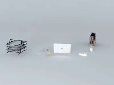 Office work objects Free 3D model