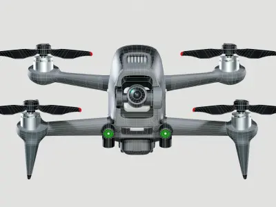 DJI FPV Drone Low-poly 3D model
