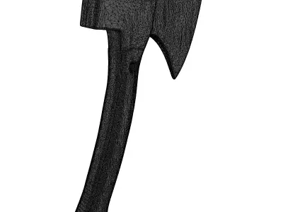 Rustic Steel Wood Handle Axe 3D model