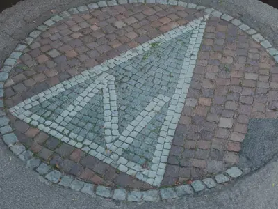 Historic Cobblestone Pavement Pattern Low-poly 3D model