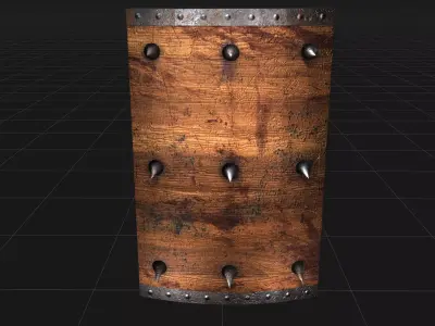 Spike Shield Low-poly 3D model