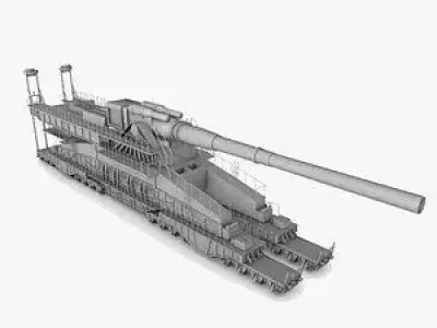 Schwerer Gustav Railway Gun 3D model