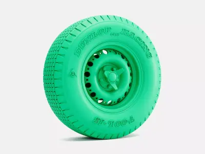 15x8 Dunlop D Type Wheel Dunlop CR65 Tire 3D print model