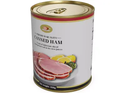 Canned meats and poultry Canned Ham Low-poly 3D model