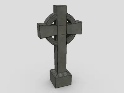 Tombstone Cross Low-poly 3D model