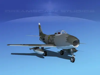 North American F-86 Sabre Jet Germany 3D model