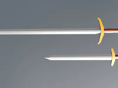 Small Set of Low Poly Melee Weapons Low-poly 3D model