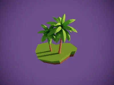 Coconut Trees Low-poly 3D model