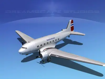 Douglas DC-3 Dakota Norway 3D model