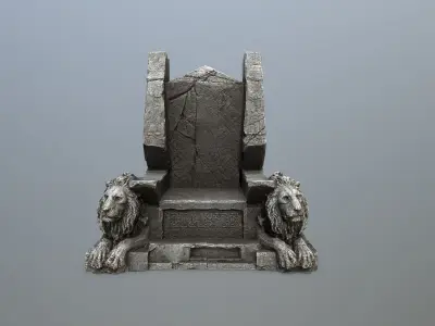 Lion Throne Low-poly 3D model