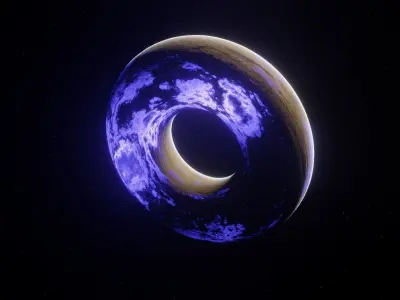 Planet Donut Ready to game Low-poly 3D model