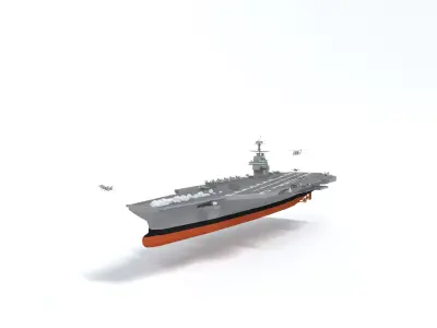USS CVN 78 GERALD FORD Low-poly 3D model