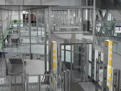 Panoramic Glass Elevator 3D model