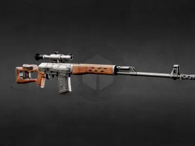 Dragunov SVD PBR Low-poly 3D model