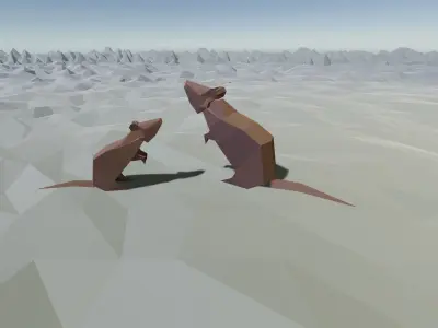 Origami Rat Low-poly 3D model