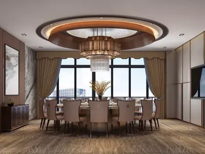 Luxury Private Dining Room in Hotel or Restaurant 3D model