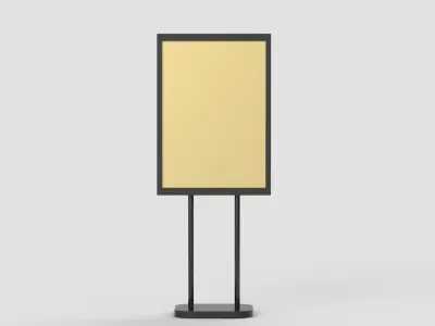 Style advertisement close to a park and street in beautiful city 3D model