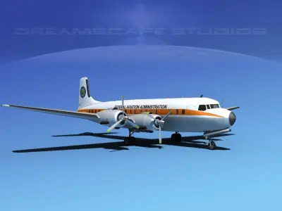 Douglas DC-7B FAA 3D model
