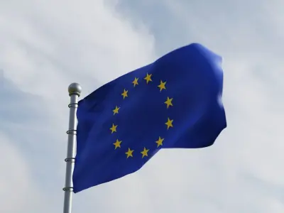 Animated Europe and NATO Flags 3D model