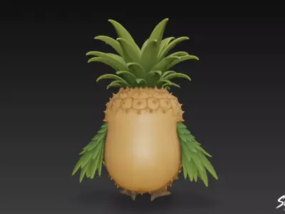 Ananasita Owlita - Italian Brainrot Low-poly 3D model