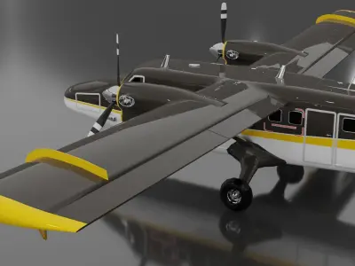 DHC-6 Twin Otter Low-poly 3D model