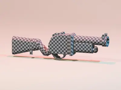 Stylized shotgun Low-poly 3D model