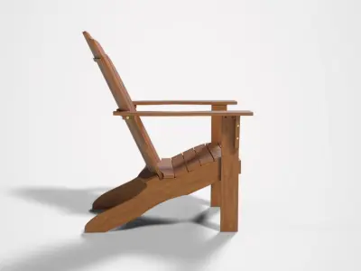 Adirondeck Chair hard wood Low-poly 3D model
