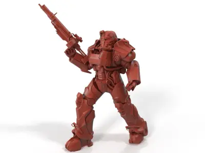 Fallout Combat Infantry Armor Walking for 3D Print 3D print model