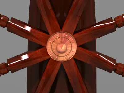 Ship Steering Wheel 3D model