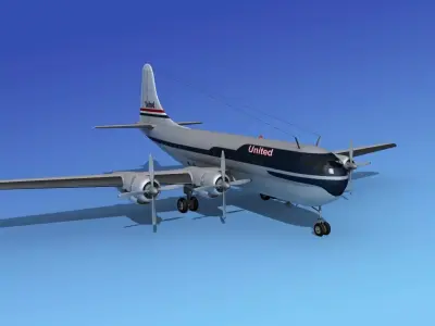 Boeing 377 United Airlines 1 3D model